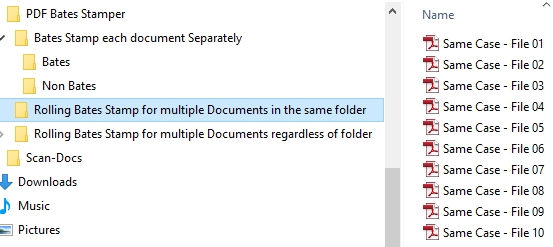 12 VDOCS Bates Stamping Same Case multiple Files